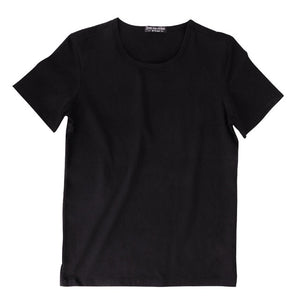 bosongLycra  Solid color T Shirt Short sleeve Mens Black White 100% cotton T-shirts Summer