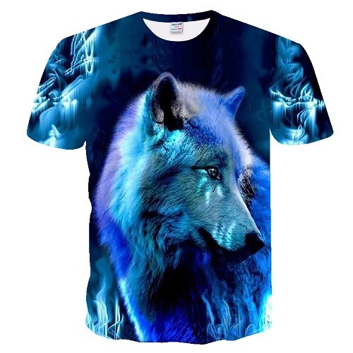 BIANYILONG 2018 men t shirt Wolf print T shirts 3D Men T-shirts Novelty Animal Tops Tees Male Short Sleeve Summer O-Neck Tshirts