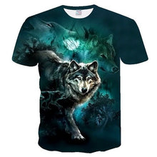 Load image into Gallery viewer, BIANYILONG 2018 men t shirt Wolf print T shirts 3D Men T-shirts Novelty Animal Tops Tees Male Short Sleeve Summer O-Neck Tshirts