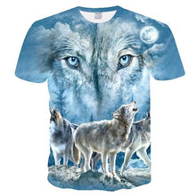 Load image into Gallery viewer, BIANYILONG 2018 men t shirt Wolf print T shirts 3D Men T-shirts Novelty Animal Tops Tees Male Short Sleeve Summer O-Neck Tshirts