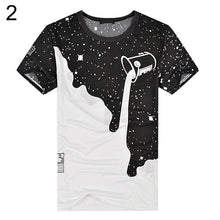 Load image into Gallery viewer, Men&#39;s Summer Milk Poured Pattern Printed Short Sleeve Round Neck T-shirt Fashion Shirts