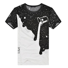 Load image into Gallery viewer, Men&#39;s Summer Milk Poured Pattern Printed Short Sleeve Round Neck T-shirt Fashion Shirts