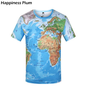 KYKU Brand World Map T-shirt Funny T Shirts Summer Fashion Anime Tshirt 3D T Shirt Mens Clothing Tops Tees 2018 New