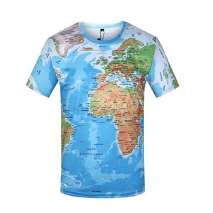 KYKU Brand World Map T-shirt Funny T Shirts Summer Fashion Anime Tshirt 3D T Shirt Mens Clothing Tops Tees 2018 New