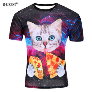 2018 More New Galaxy space printed T shirt men summer creative men of new 3D Short sleeve tee t shirt female psychedelic clothes