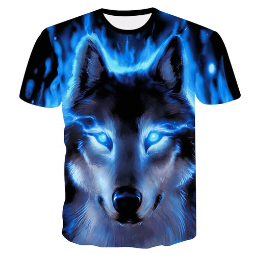 2018 Newest Wolf 3D Print Animal Cool Funny T-Shirt Men Short Sleeve Summer Tops T Shirt Tshirt Male Fashion T-shirt male4XL