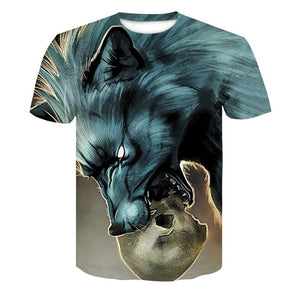 2018 Newest Wolf 3D Print Animal Cool Funny T-Shirt Men Short Sleeve Summer Tops T Shirt Tshirt Male Fashion T-shirt male4XL