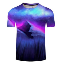 Load image into Gallery viewer, Blue Flaming tshirt Men Women t shirt 3d t-shirt Black Tee Casual Top Anime Camiseta Streatwear Short Sleeve Tshirt Asian size