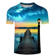 Load image into Gallery viewer, Blue Flaming tshirt Men Women t shirt 3d t-shirt Black Tee Casual Top Anime Camiseta Streatwear Short Sleeve Tshirt Asian size