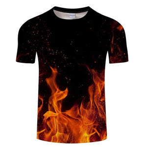 Blue Flaming tshirt Men Women t shirt 3d t-shirt Black Tee Casual Top Anime Camiseta Streatwear Short Sleeve Tshirt Asian size