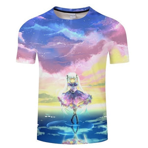 Blue Flaming tshirt Men Women t shirt 3d t-shirt Black Tee Casual Top Anime Camiseta Streatwear Short Sleeve Tshirt Asian size