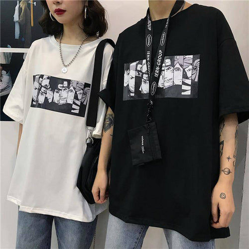 Cool Harajuku Naruto Tshirt Streetwear Men Summer Fashion Amine T-shirt Casual Cartoon Print male tops Funny Japan T Shirt Boys