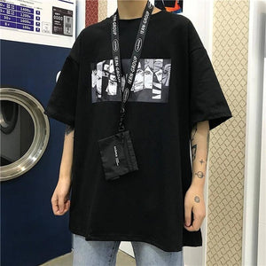 Cool Harajuku Naruto Tshirt Streetwear Men Summer Fashion Amine T-shirt Casual Cartoon Print male tops Funny Japan T Shirt Boys