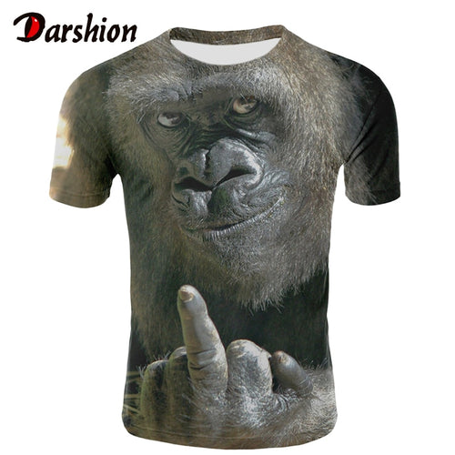 Milk Silk Men Animal t shirt Orangutan/monkey 3D Print tshirt Men Funny tees tops Short Sleeve O-neck 3D Print Summer Clothes