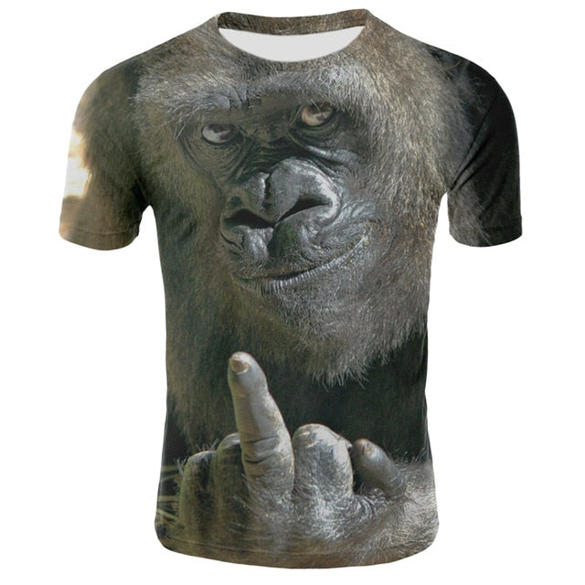 Milk Silk Men Animal t shirt Orangutan/monkey 3D Print tshirt Men Funny tees tops Short Sleeve O-neck 3D Print Summer Clothes