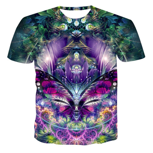 2019 New Summer Style Mens T-Shirt Colorful Galaxy Space Psychedelic Floral 3D Print Women/Men T Shirt Hip Hop Casual Tees Tops