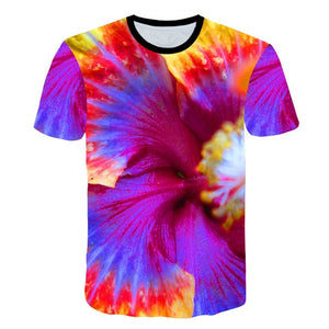 2019 New Spring Beautiful Flowers Print Casual T-shirt Men/Women Summer Tees Quick Dry 3D Print Tshirts Tops Fashion Tops