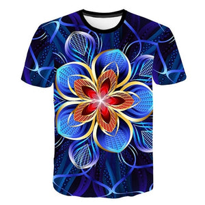 2019 New Spring Beautiful Flowers Print Casual T-shirt Men/Women Summer Tees Quick Dry 3D Print Tshirts Tops Fashion Tops