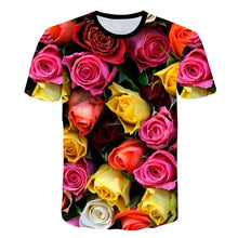 Load image into Gallery viewer, 2019 New Spring Beautiful Flowers Print Casual T-shirt Men/Women Summer Tees Quick Dry 3D Print Tshirts Tops Fashion Tops