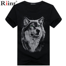 Load image into Gallery viewer, Men&#39;s clothing T-Shirt White T shirt Casual Cotton Wolf Printed Cartoon Short Sleeve Tee Shirt Men Brand Tee shirt 5XL