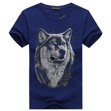 Load image into Gallery viewer, Men&#39;s clothing T-Shirt White T shirt Casual Cotton Wolf Printed Cartoon Short Sleeve Tee Shirt Men Brand Tee shirt 5XL