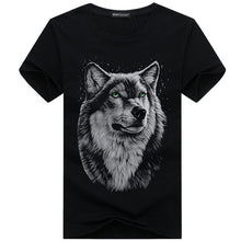 Load image into Gallery viewer, Men&#39;s clothing T-Shirt White T shirt Casual Cotton Wolf Printed Cartoon Short Sleeve Tee Shirt Men Brand Tee shirt 5XL