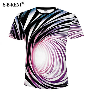 2019 Fashion Summer 3D Print Short sleeved t-shirts Men T shirt Vertigo Hypnotic colorful Printing 3D T-shirt Free Shipping