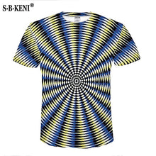 Load image into Gallery viewer, 2019 Fashion Summer 3D Print Short sleeved t-shirts Men T shirt Vertigo Hypnotic colorful Printing 3D T-shirt Free Shipping