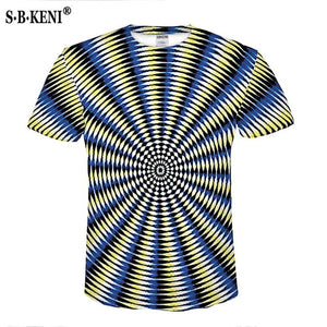 2019 Fashion Summer 3D Print Short sleeved t-shirts Men T shirt Vertigo Hypnotic colorful Printing 3D T-shirt Free Shipping