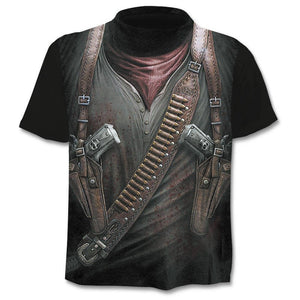 2018 New Cloudstyle Own Design Men's T shirt 3D Gun Warrior Tshirt Print Knife Harajuku Tops Tee Short Sleeve Fitness t-shirt