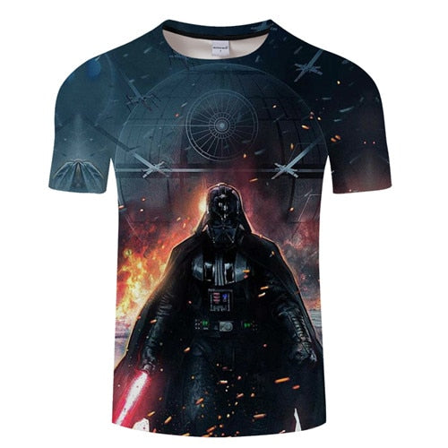 t shirtNew high quality men's t-shirts Star Wars cartoon costumes movie t-shirts harajuku adult darth vader funny men's t-shirts