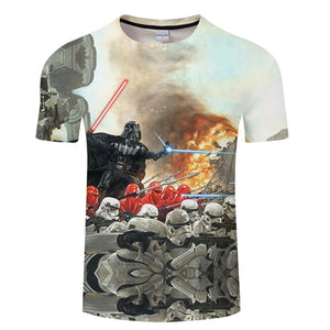 t shirtNew high quality men's t-shirts Star Wars cartoon costumes movie t-shirts harajuku adult darth vader funny men's t-shirts