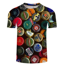 Load image into Gallery viewer, 2019 new 3D t shirt men&#39;s beer/burger/poker hip hop O collar short-sleeved men&#39;s/women&#39;s t-shirts Tshirt tops Streatwear Camiset