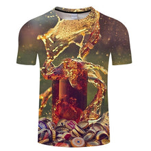 Load image into Gallery viewer, 2019 new 3D t shirt men&#39;s beer/burger/poker hip hop O collar short-sleeved men&#39;s/women&#39;s t-shirts Tshirt tops Streatwear Camiset