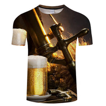 Load image into Gallery viewer, 2019 new 3D t shirt men&#39;s beer/burger/poker hip hop O collar short-sleeved men&#39;s/women&#39;s t-shirts Tshirt tops Streatwear Camiset