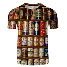 Load image into Gallery viewer, 2019 new 3D t shirt men&#39;s beer/burger/poker hip hop O collar short-sleeved men&#39;s/women&#39;s t-shirts Tshirt tops Streatwear Camiset