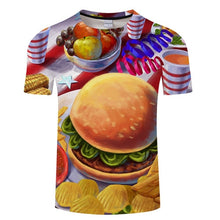 Load image into Gallery viewer, 2019 new 3D t shirt men&#39;s beer/burger/poker hip hop O collar short-sleeved men&#39;s/women&#39;s t-shirts Tshirt tops Streatwear Camiset