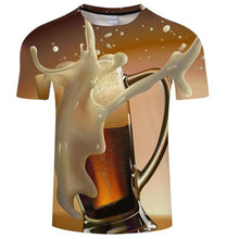 Load image into Gallery viewer, Aliexpress men&#39;s Quick dry net cloth large size man/wommen style  beer bubble digital print T-shirt men&#39;s wear sport undershirt