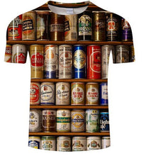 Load image into Gallery viewer, Aliexpress men&#39;s Quick dry net cloth large size man/wommen style  beer bubble digital print T-shirt men&#39;s wear sport undershirt