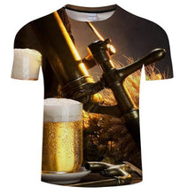 Load image into Gallery viewer, Aliexpress men&#39;s Quick dry net cloth large size man/wommen style  beer bubble digital print T-shirt men&#39;s wear sport undershirt
