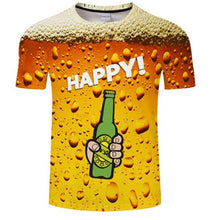 Load image into Gallery viewer, Aliexpress men&#39;s Quick dry net cloth large size man/wommen style  beer bubble digital print T-shirt men&#39;s wear sport undershirt