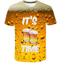 Load image into Gallery viewer, Aliexpress men&#39;s Quick dry net cloth large size man/wommen style  beer bubble digital print T-shirt men&#39;s wear sport undershirt