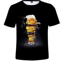Load image into Gallery viewer, Aliexpress men&#39;s Quick dry net cloth large size man/wommen style  beer bubble digital print T-shirt men&#39;s wear sport undershirt