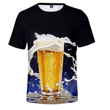 Load image into Gallery viewer, Aliexpress men&#39;s Quick dry net cloth large size man/wommen style  beer bubble digital print T-shirt men&#39;s wear sport undershirt