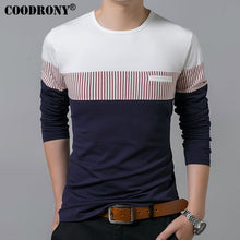 Load image into Gallery viewer, COODRONY T-Shirt Men 2019 Spring Autumn New Long Sleeve O-Neck T Shirt Men Brand Clothing Fashion Patchwork Cotton Tee Tops 7622