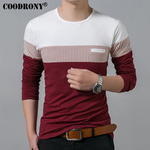 Load image into Gallery viewer, COODRONY T-Shirt Men 2019 Spring Autumn New Long Sleeve O-Neck T Shirt Men Brand Clothing Fashion Patchwork Cotton Tee Tops 7622