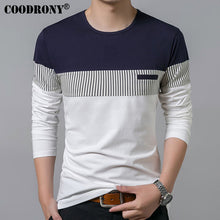 Load image into Gallery viewer, COODRONY T-Shirt Men 2019 Spring Autumn New Long Sleeve O-Neck T Shirt Men Brand Clothing Fashion Patchwork Cotton Tee Tops 7622